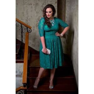 Kiyonna Dress Luna Lace Style 4X Glistening Lace Ltd Ed Cocktail Party Christmas